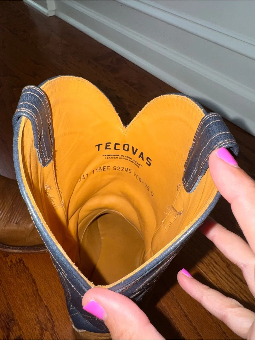 Tecovas The Doc Two-Tone Leather Western Boots — Brown & Navy